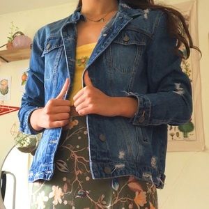 Vintage distressed denim jacket